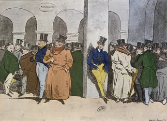 Burza cenných papírů, vyrytý Rougeron-Vignerot, 1856